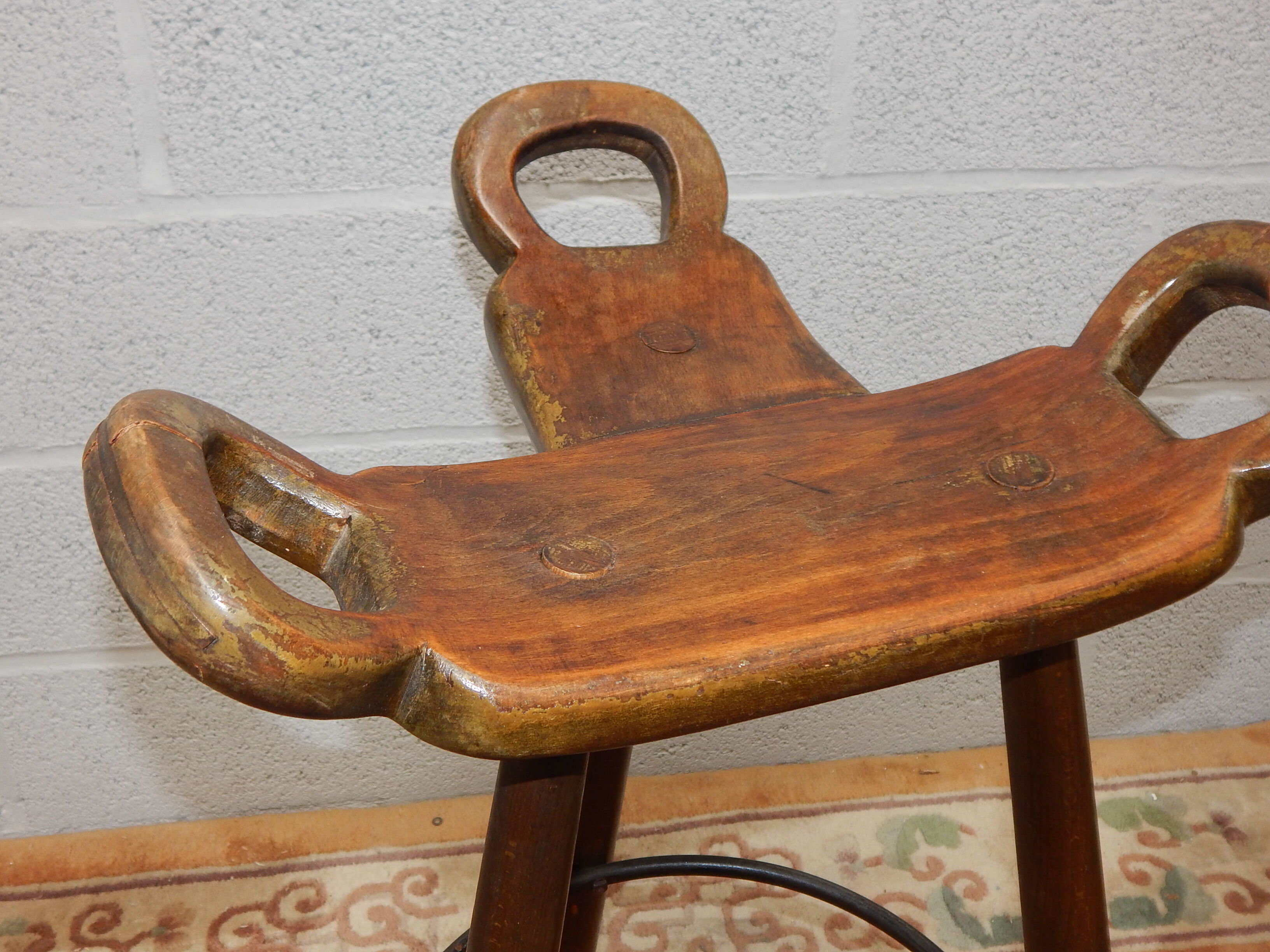 Pair tripod bar stool vintage scandinavian design