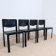 Set of 4 Matteo Grassi chairs in black leather – Italian design