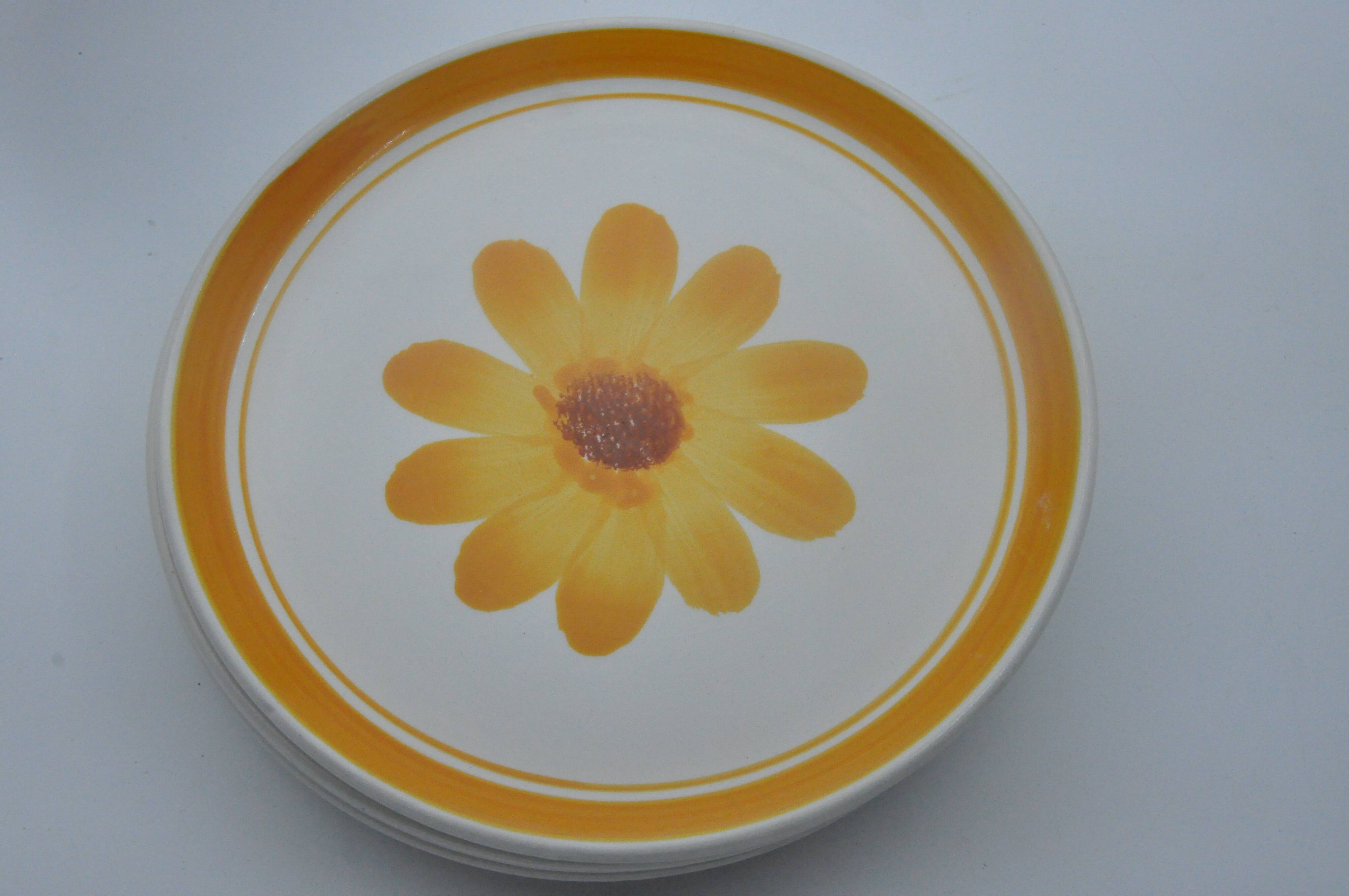 Old service 5 plates sarreguemines model roseline collection art table