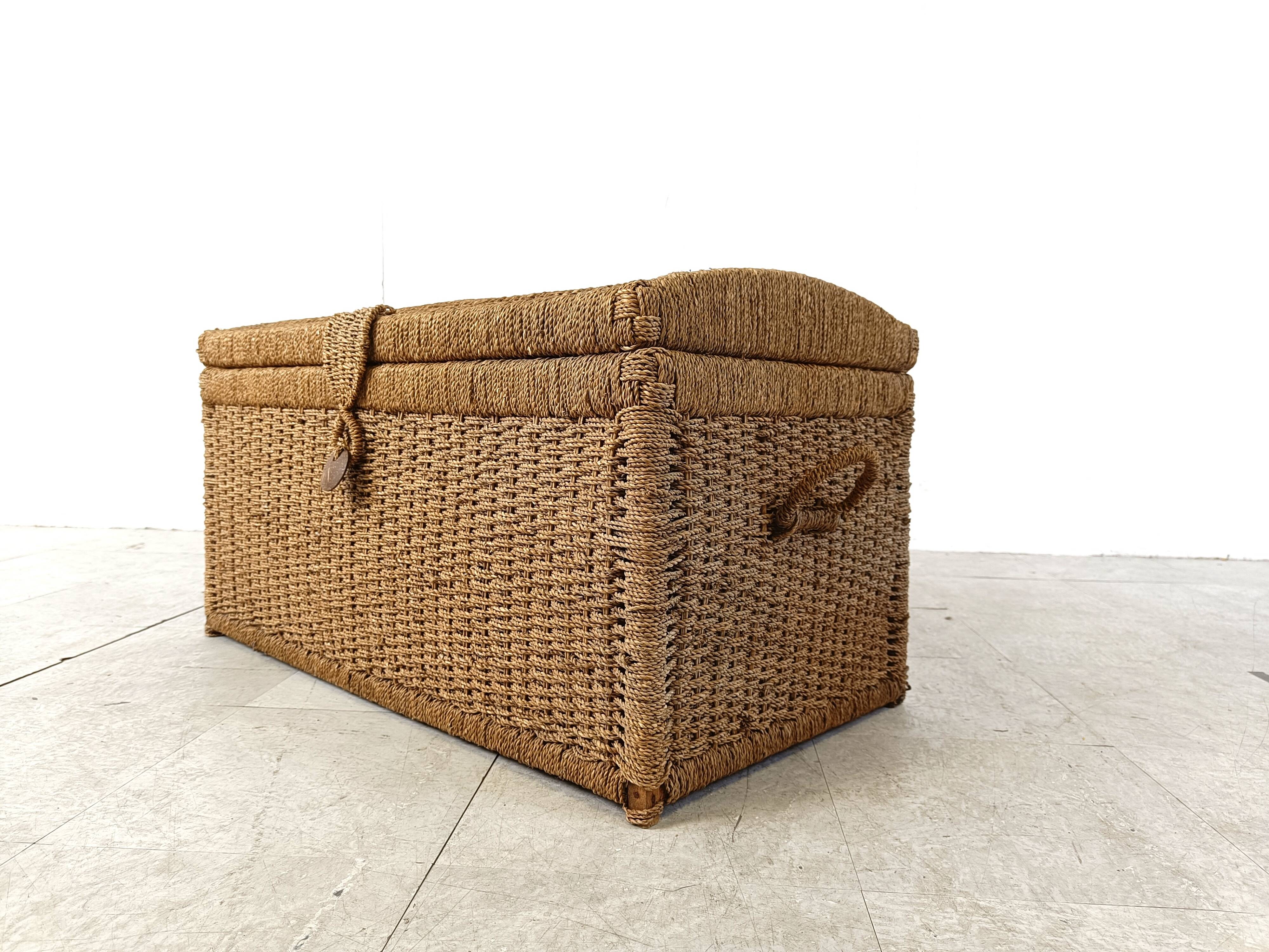 Vintage papercord chest, 1970s