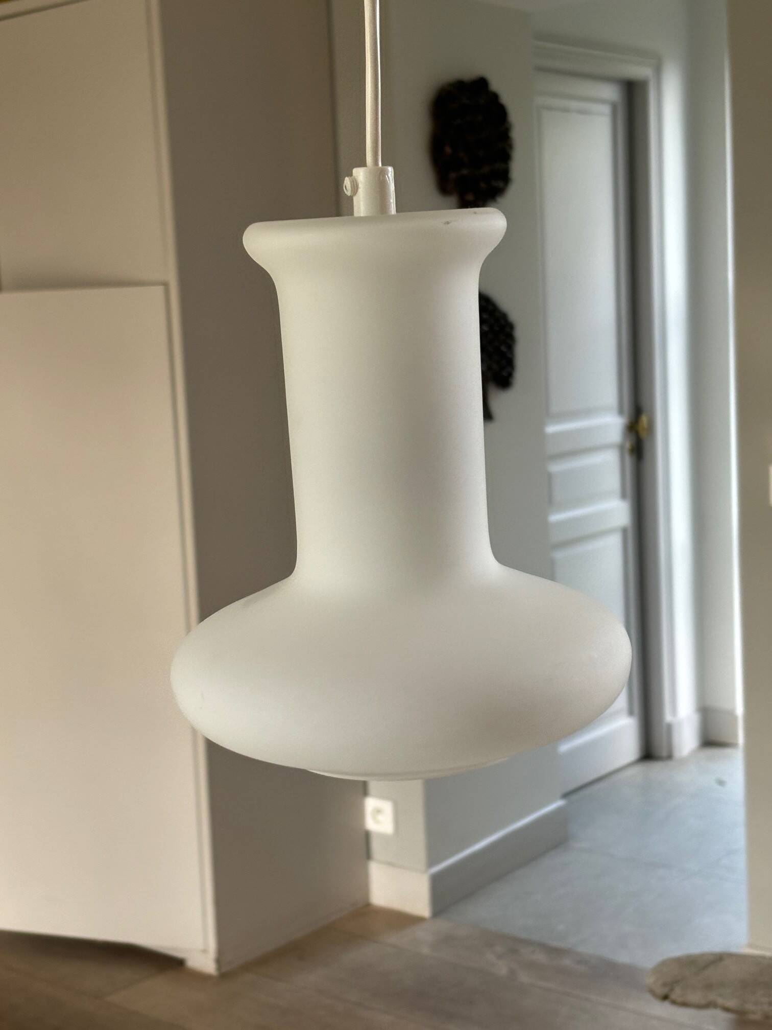 opaline pendant light - suede from the 70s