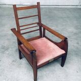 Dutch Art Deco Modernist Reclining Grand Armchair, Netherlands, 1920s