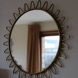 Miroir soleil laiton 1960