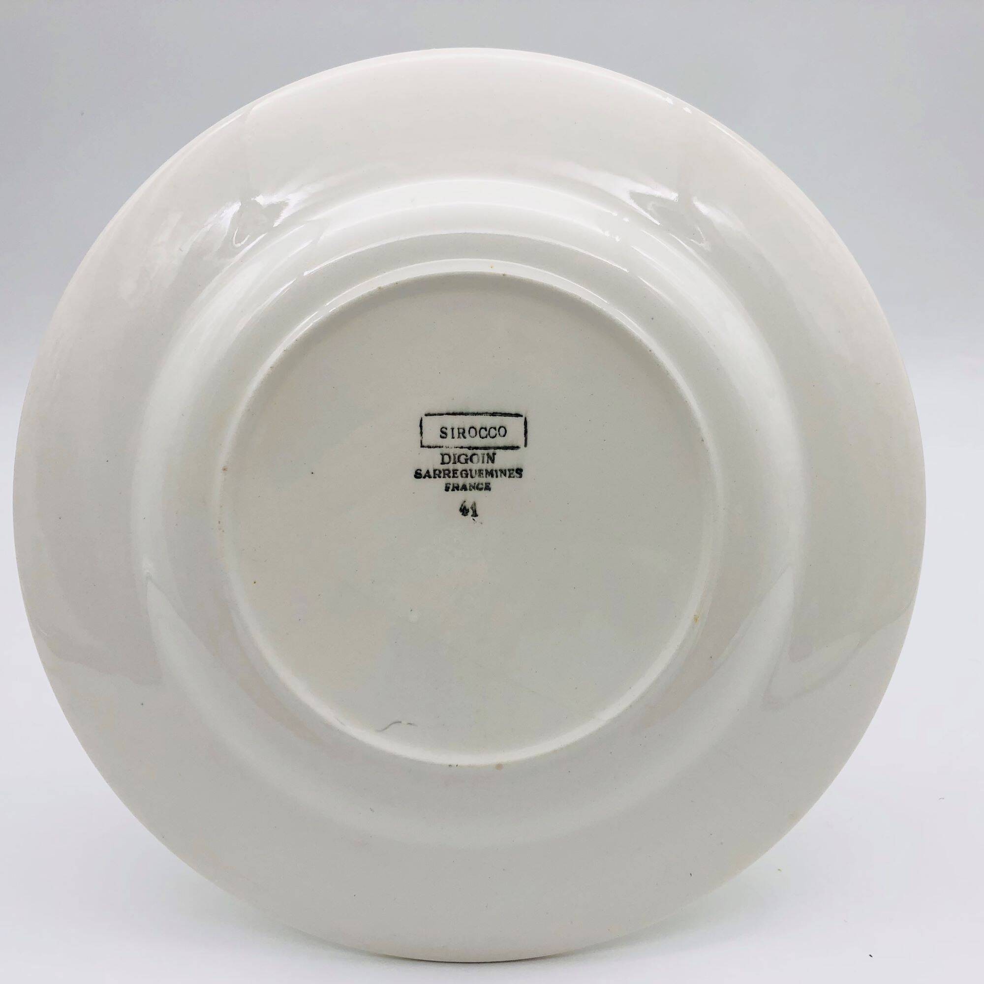 5 old flat plates Digoin Sarreguemines / Sirocco model