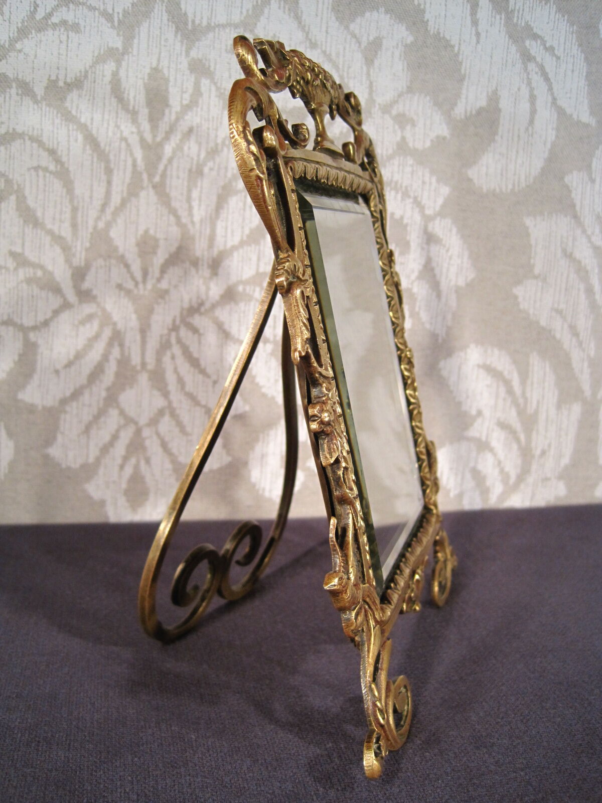 Mirror Psyche table of the XIX th in Gilded Bronze, LOUIS XV style, beveled ice cream