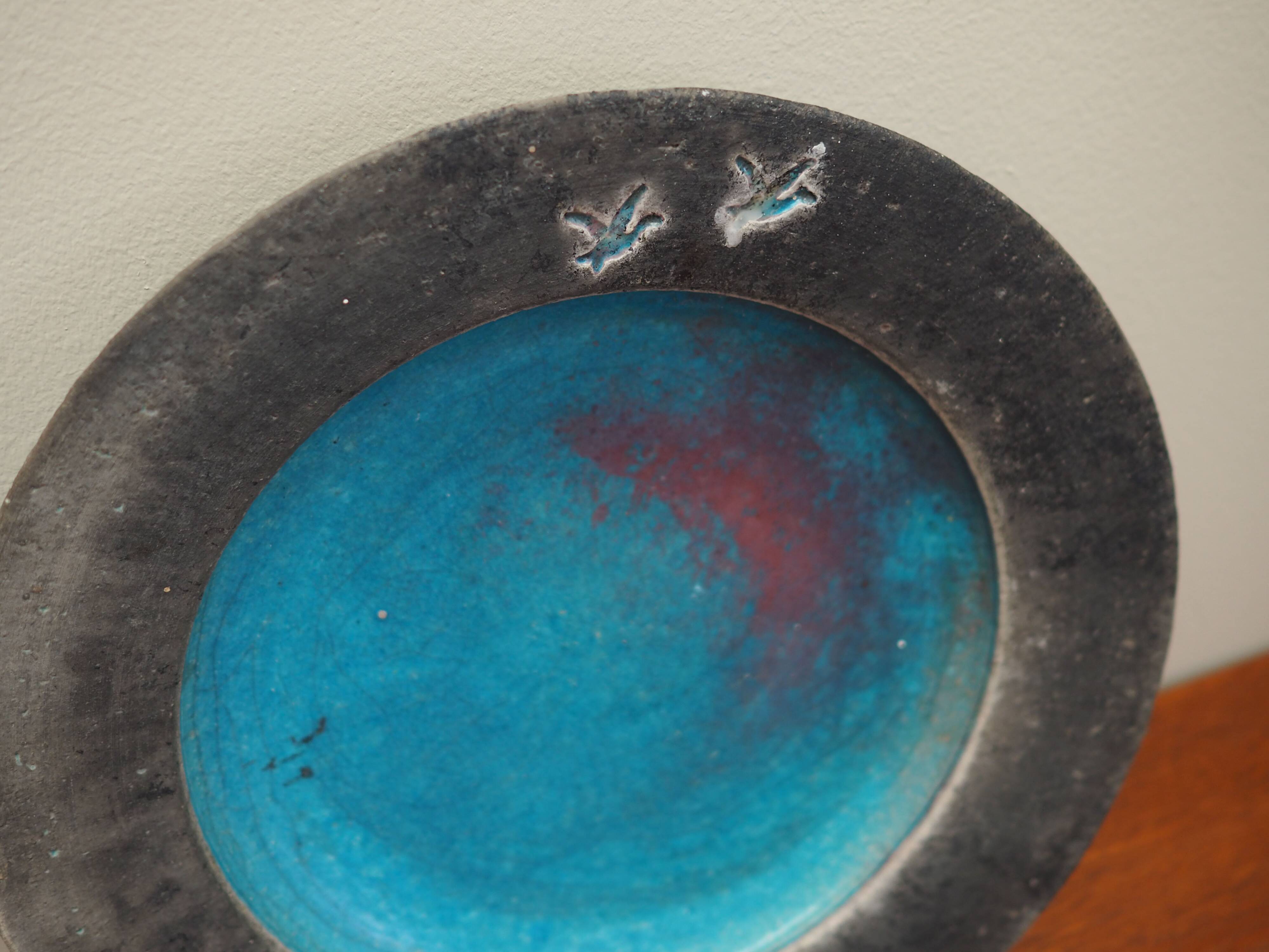 Ceramic platter, Danish design, 1960s, manufacture: Denmark