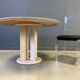 Round French travertine dining table 1970s