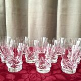 Suite of 12 glasses of port or wine cooked sorcy daum