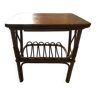 Table de chevet en rotin et bois