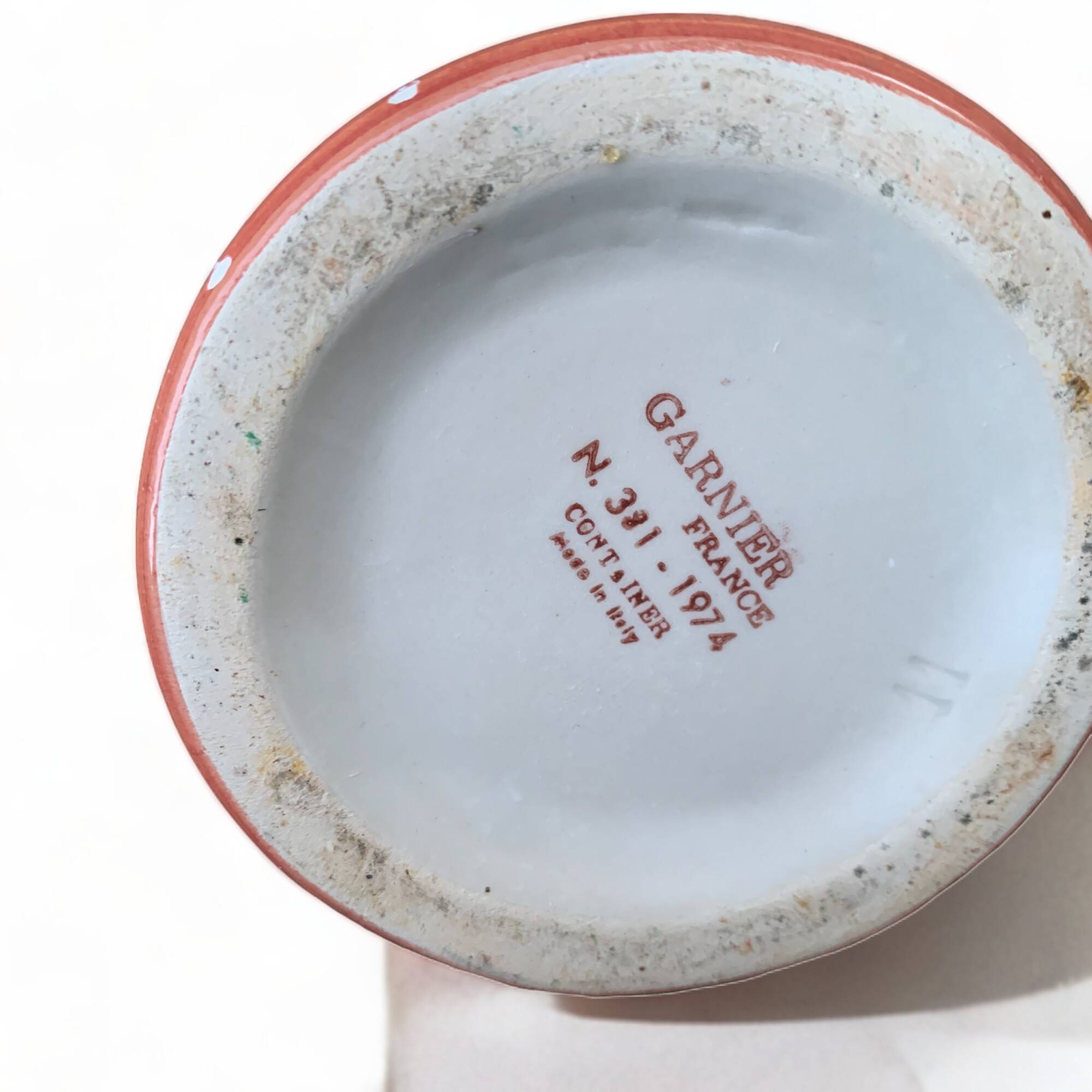 Garnier pitcher 33cm numbered ewer jug in old vintage earthenware