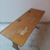 Casala school table with inkwell metal vintage