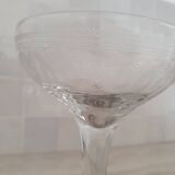 Champagne glasses in blown glass and chiseled decoration