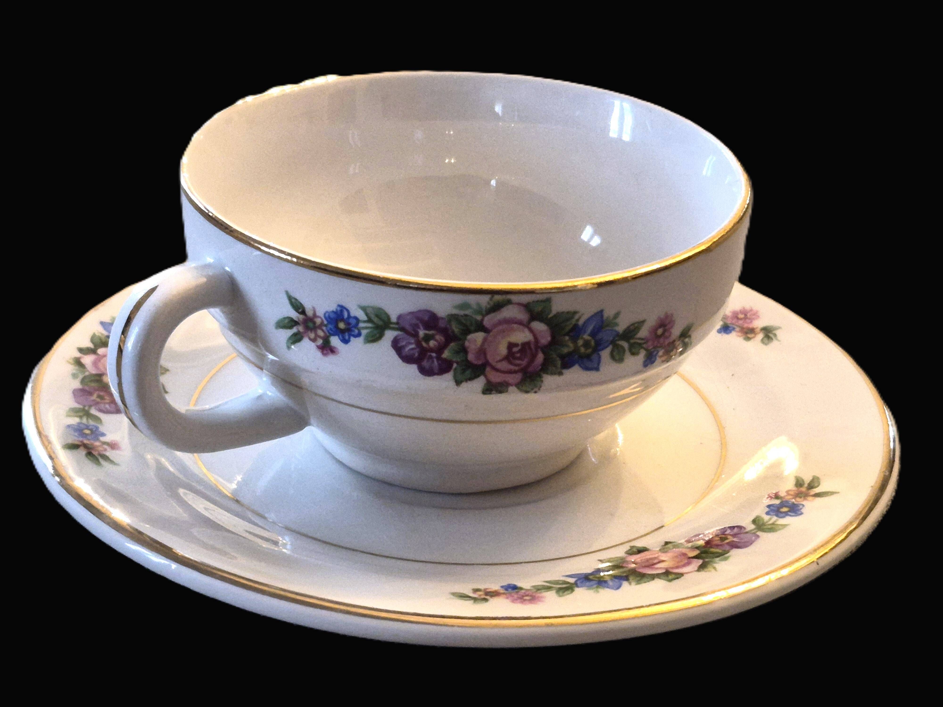 Set of 10 vintage cups and saucers "Angola" – Moulin des Loups