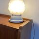 Art Deco powder pink globe lamp and porcelain base