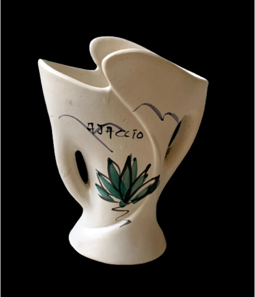 Old vintage Corsican ceramic vase