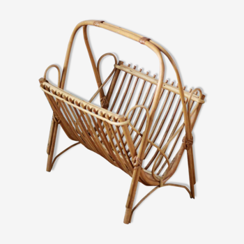 Rattan magazine rack