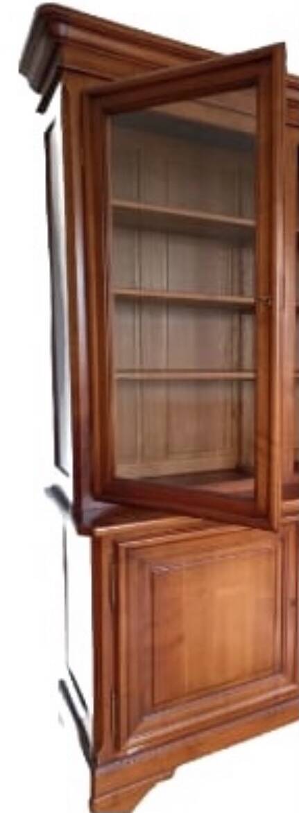 Solid wood bookcase, Louis Philippe style bookcase in cherry wood