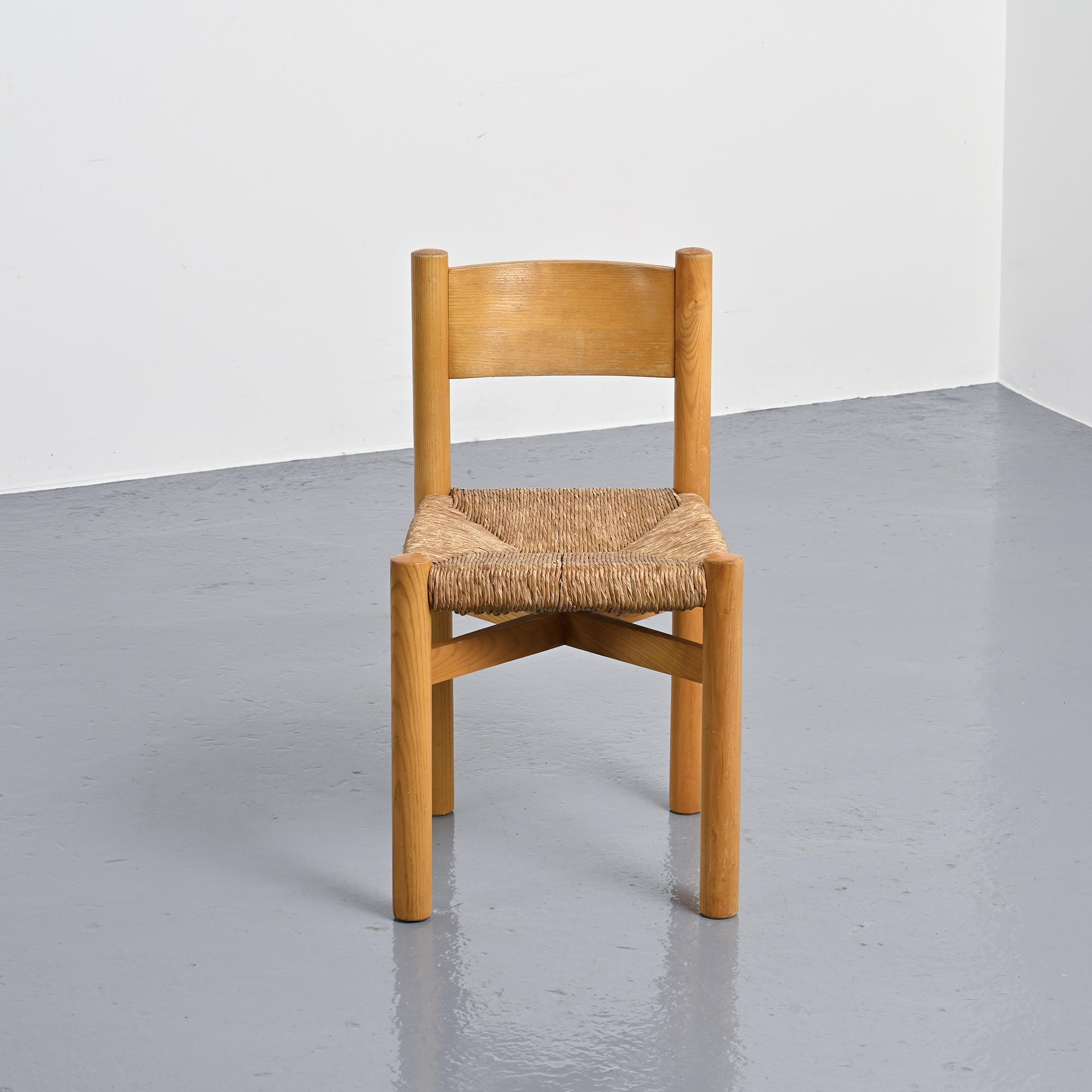 Pair of Méribel chairs by Charlotte Perriand, circa 1955.