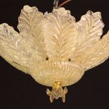 Portofino, plafonnier ou affleurant en verre de Murano de couleur orange dorée, 1970