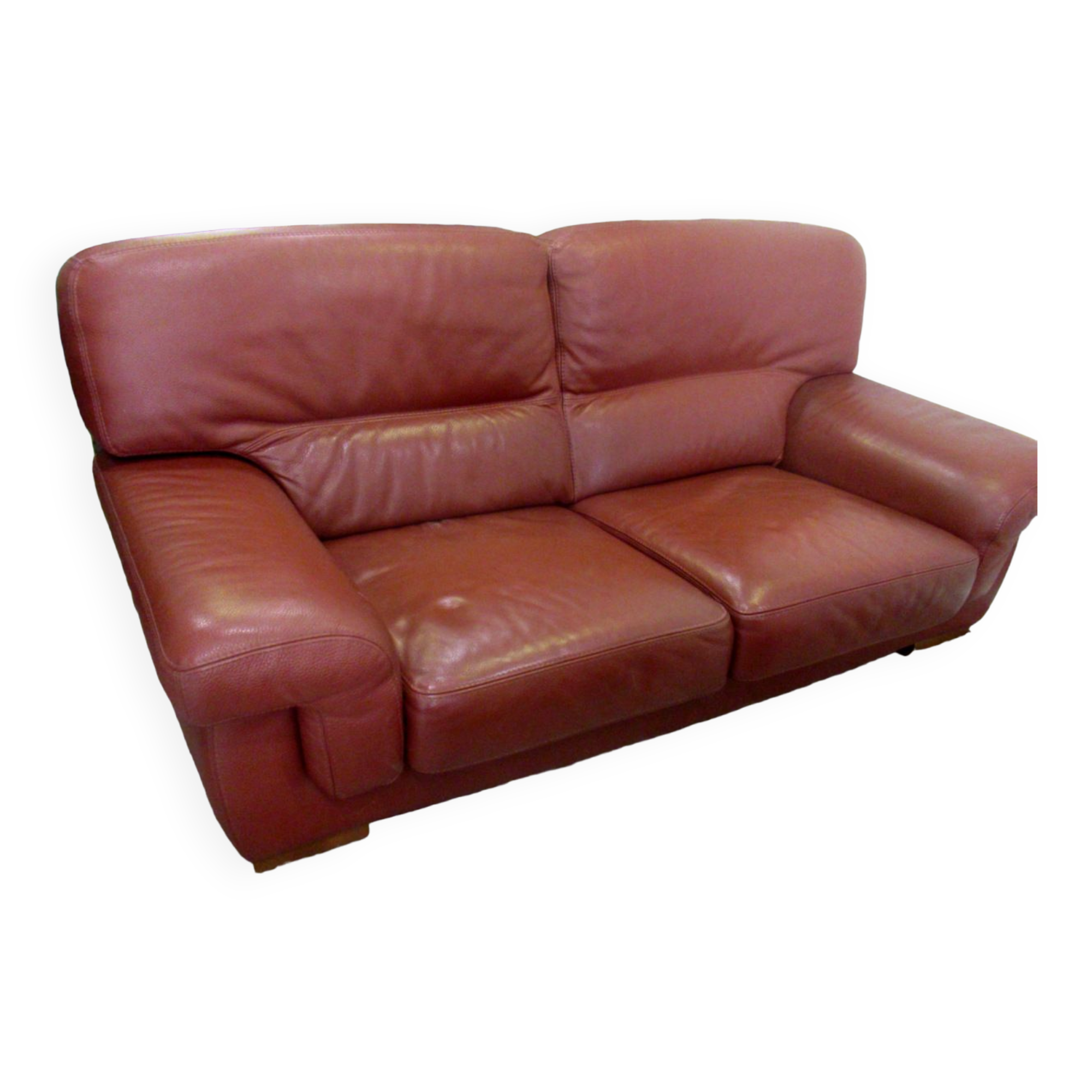 Leather sofa, 2 seats, Roche-Bobois brand
