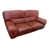 Leather sofa, 2 seats, Roche-Bobois brand