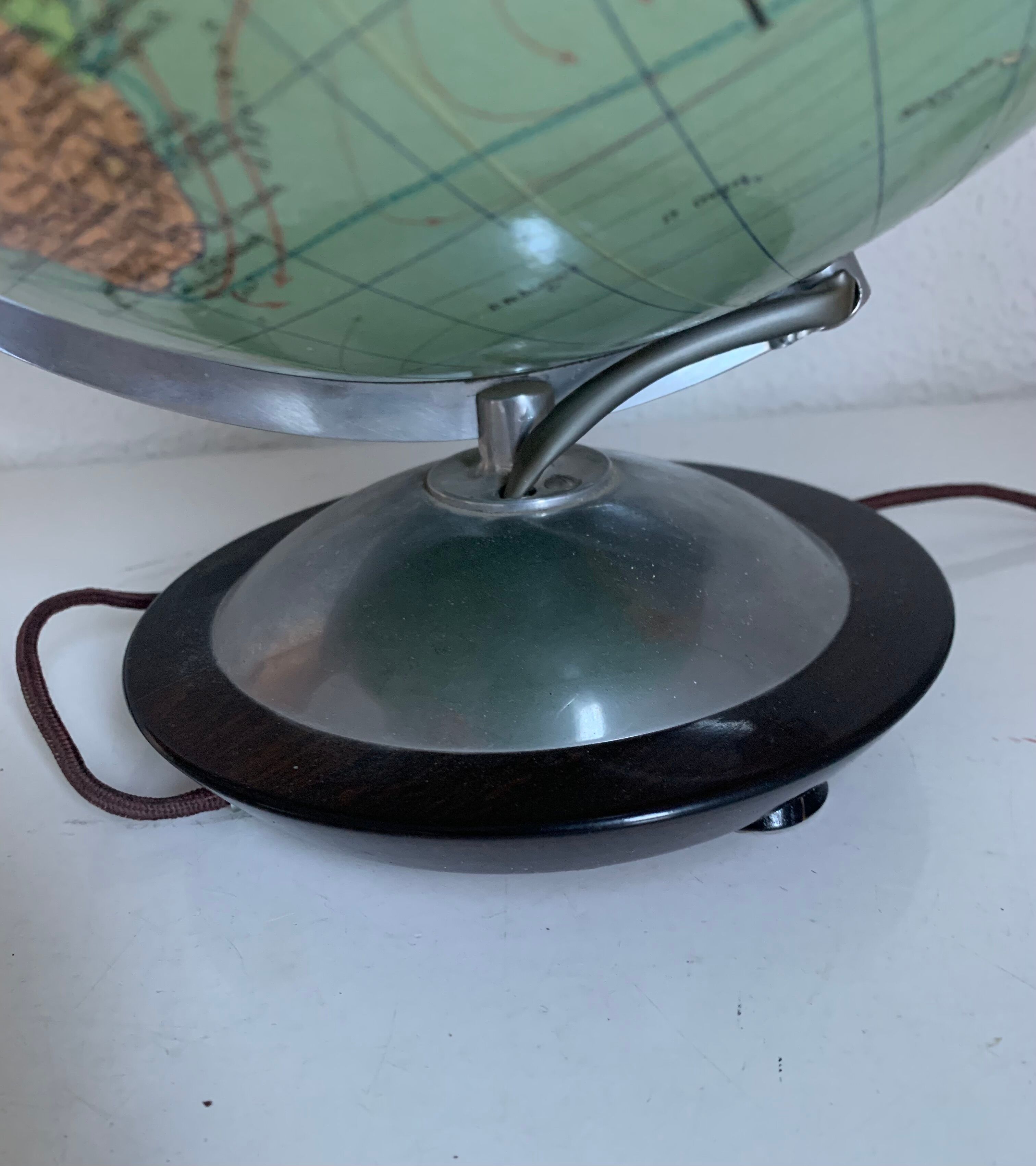 Globe vintage 1950 terrestre verre Colomb édition politique mappemonde - 34