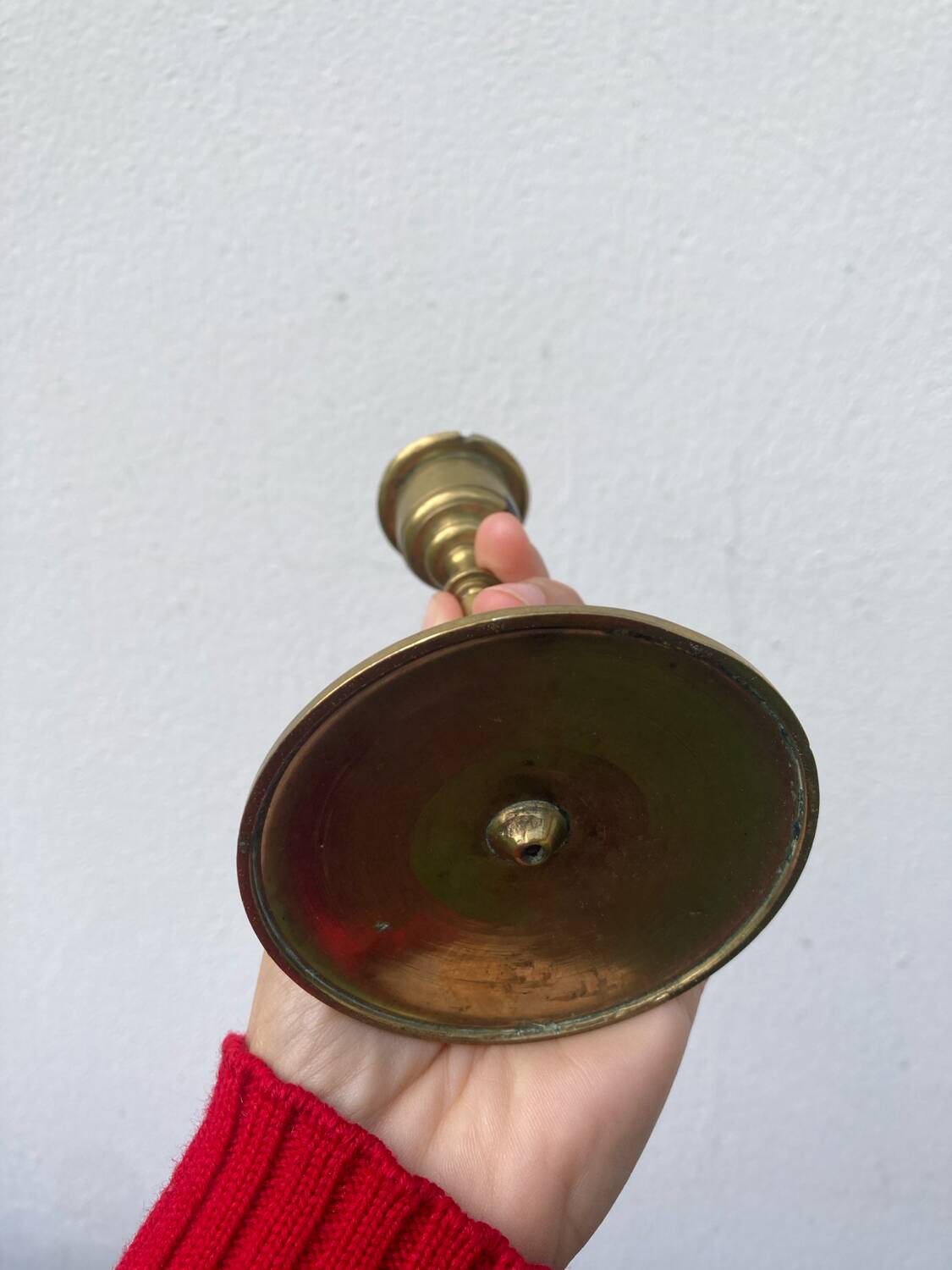 Petit bougeoir en laiton doré XIXer