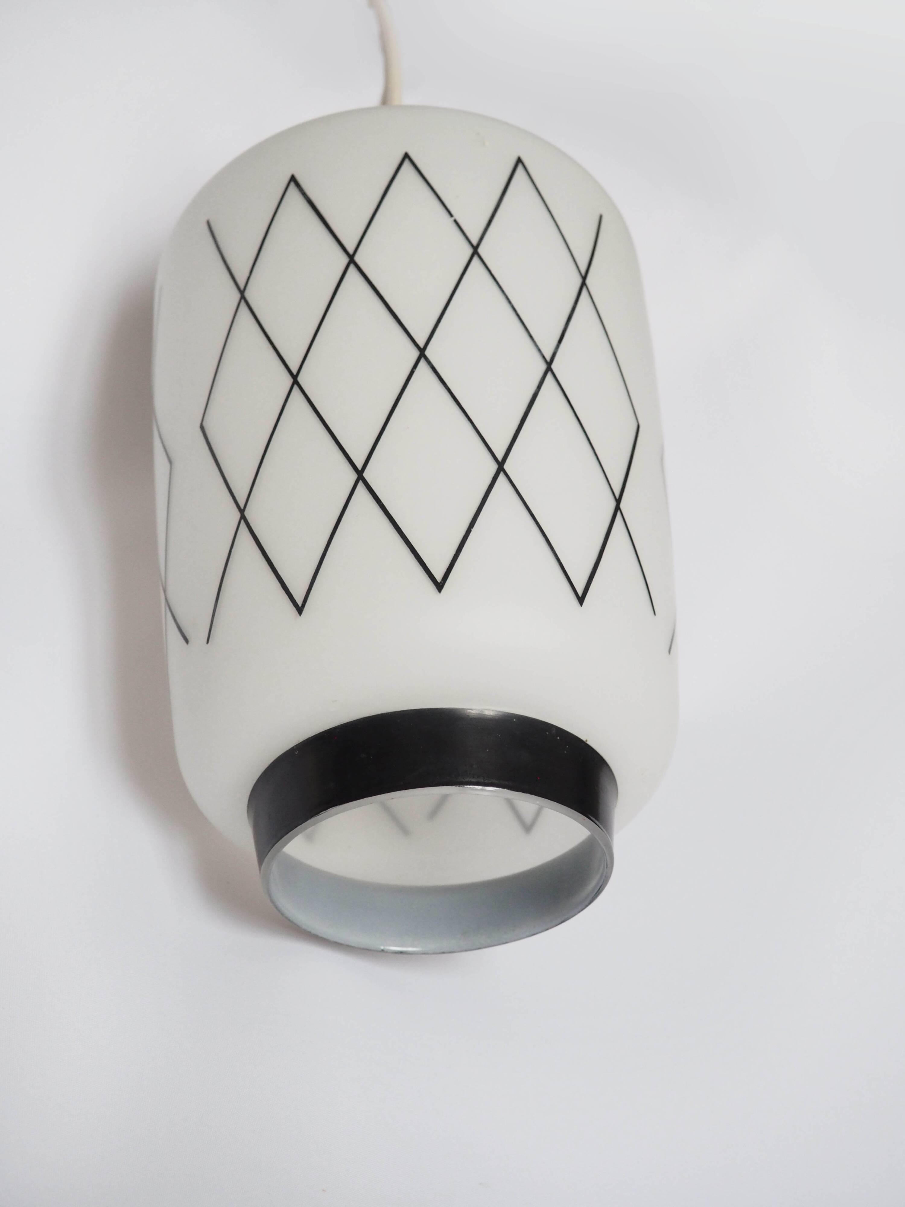 Black and white lantern suspension