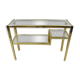 Italian glass & brass side table 1970