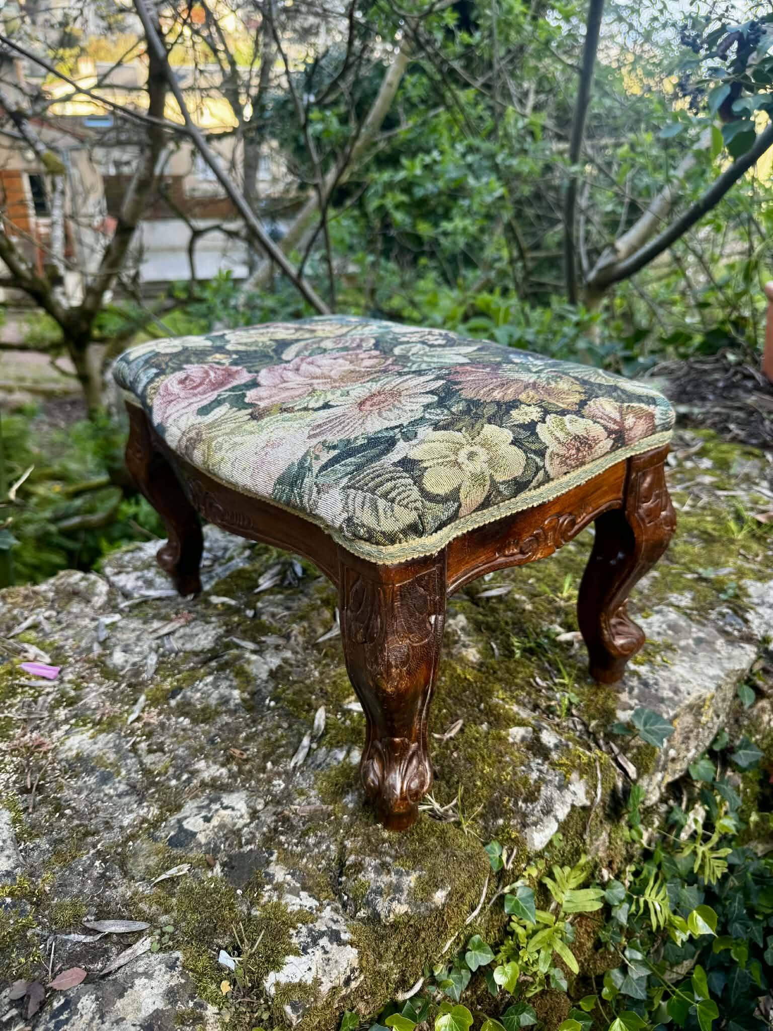 Louis XV style baroque footrest antique