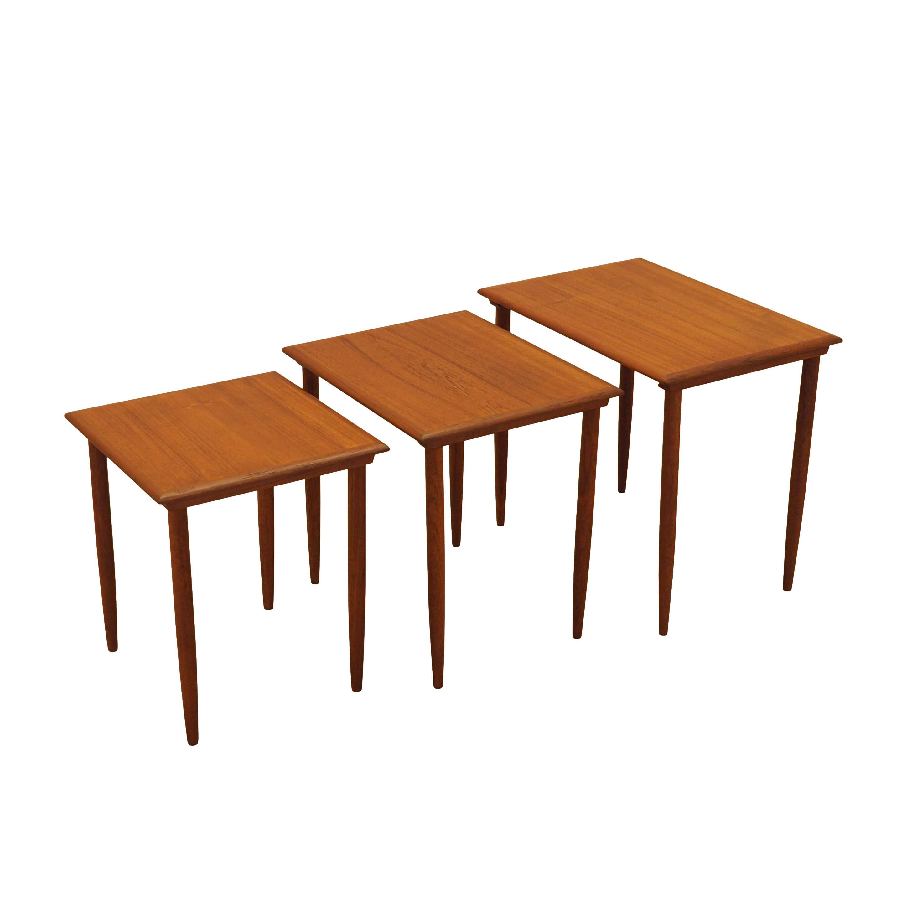 Nest of teak tables, Danish design, 1970s, made in Denmark