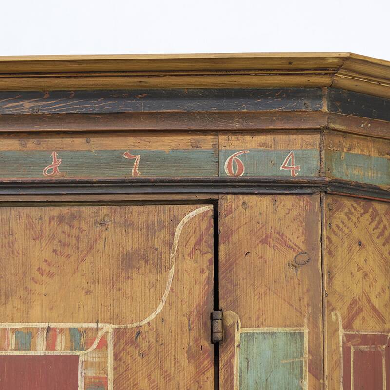 Painted Folk Art Bridal Cupboard 1764