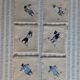 Set of 6 embroidered character napkins