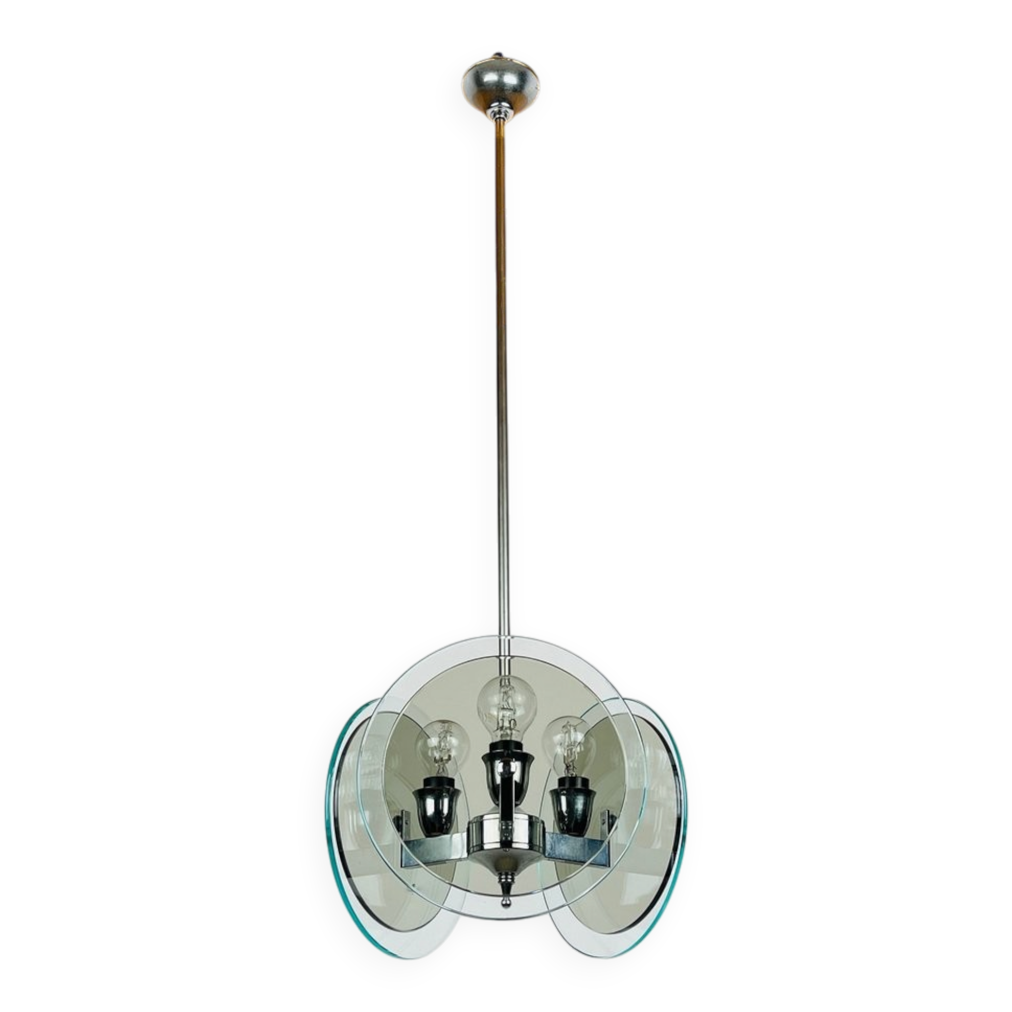 Vintage glass pendant lamp by Fontana Arte, 1970s.