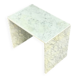 Rectangular white marble vintage side table