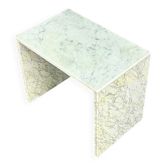 Rectangular white marble vintage side table