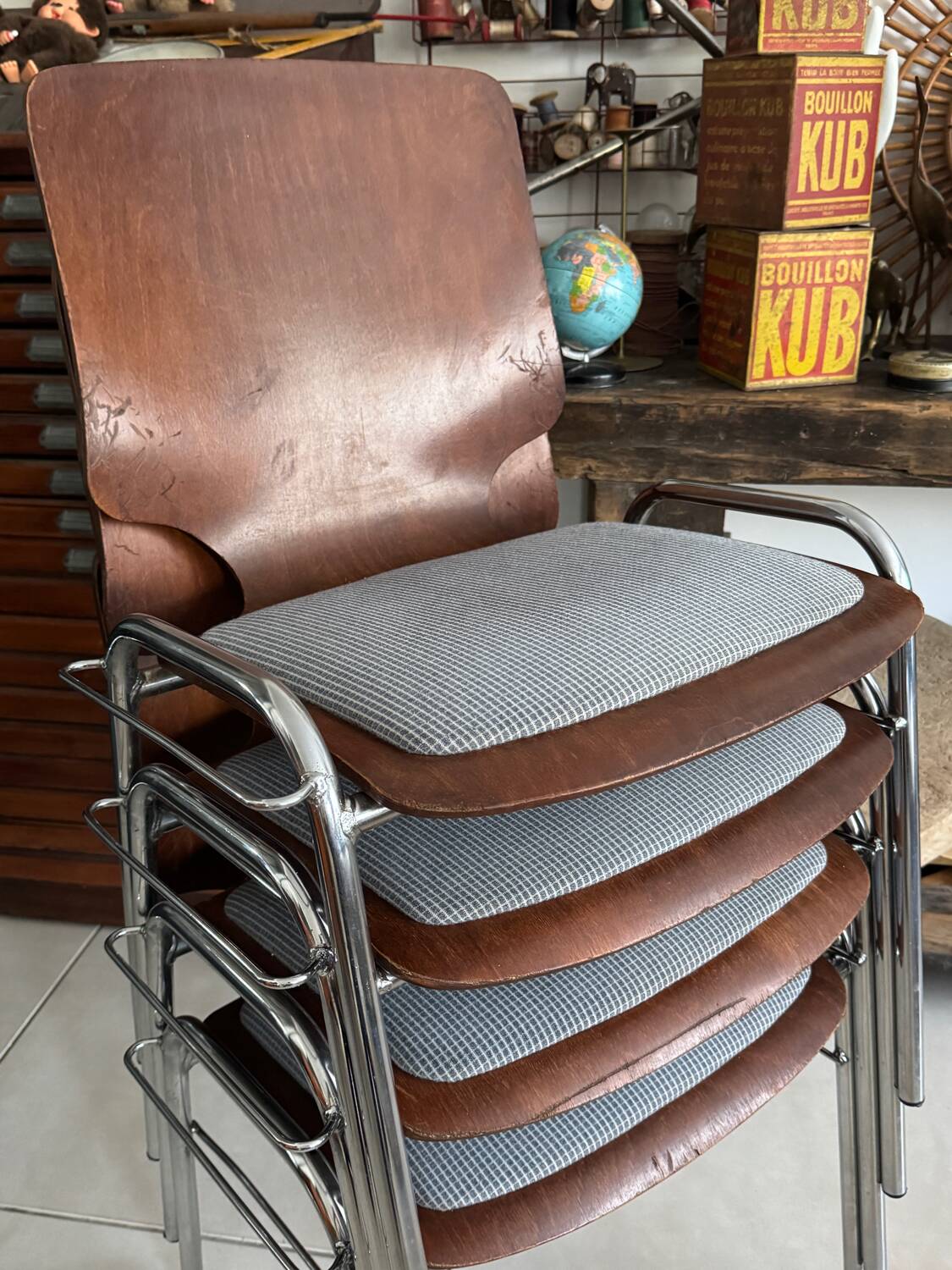 Lot de 4 chaises Pagholz vintage