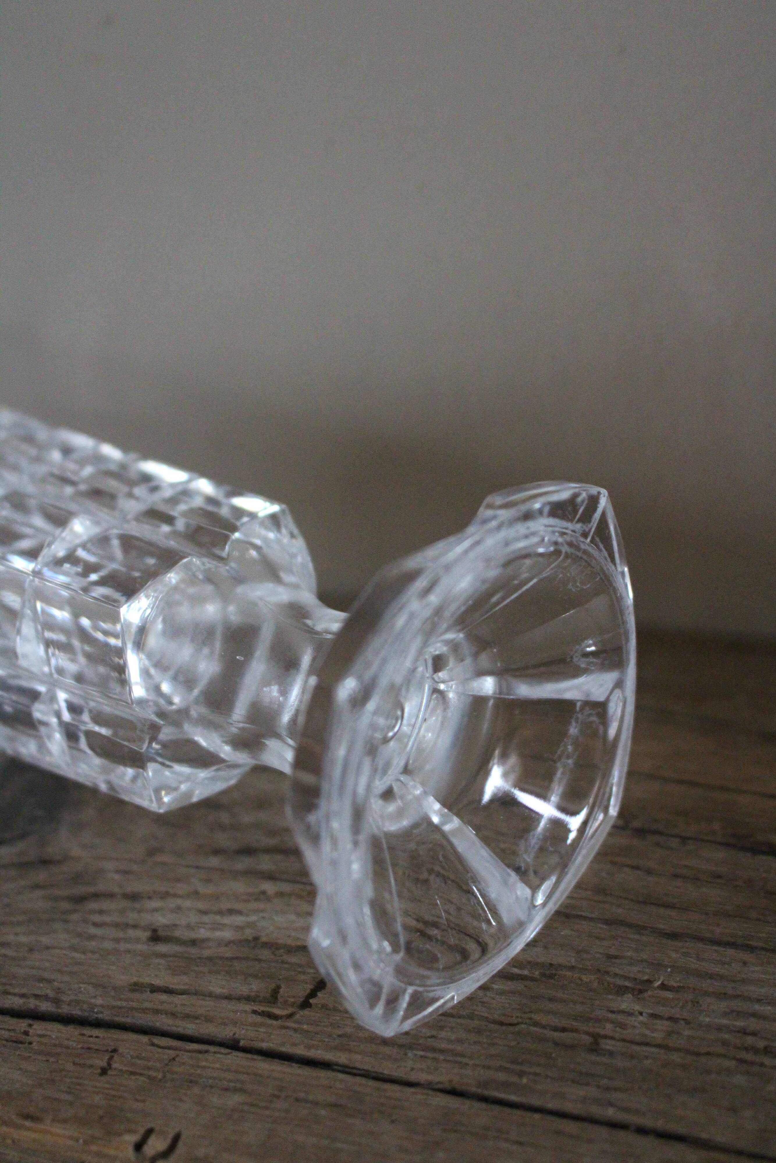 Vintage cut glass pedestal vase