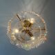 Lustre cascade de pampilles en bronze et cristal