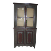 Vitrine antique en bois dur patiné, 18e-19e siècle.