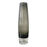 Cylindrical vase in black/grey Murano glass, mid-century design