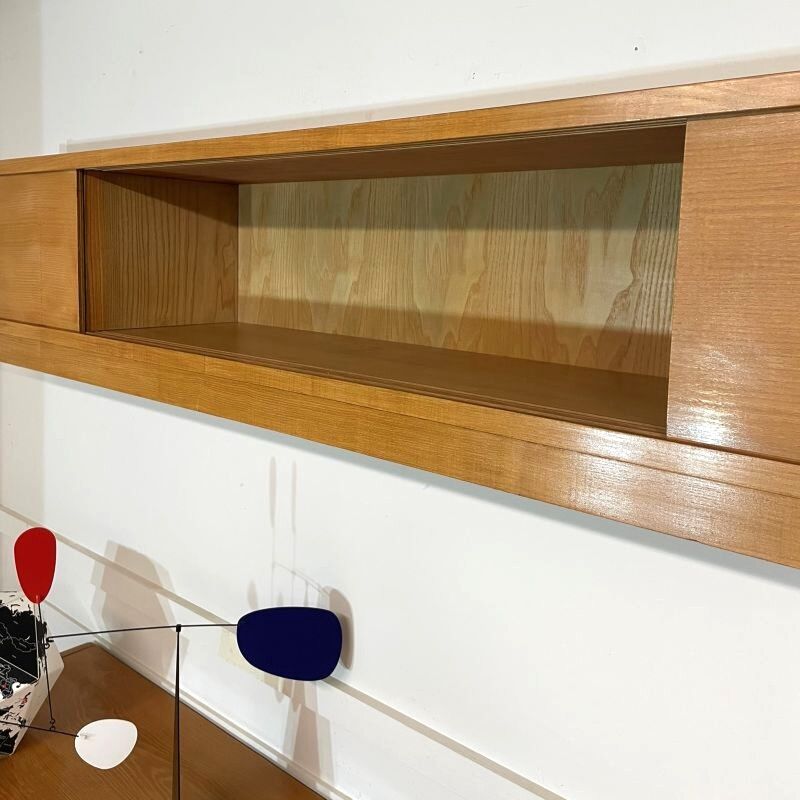 Vintage low sideboard set with matching wall unit.
