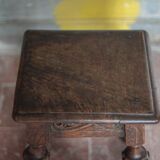 Antique wooden stool in Elizabethan English style, occasional stool