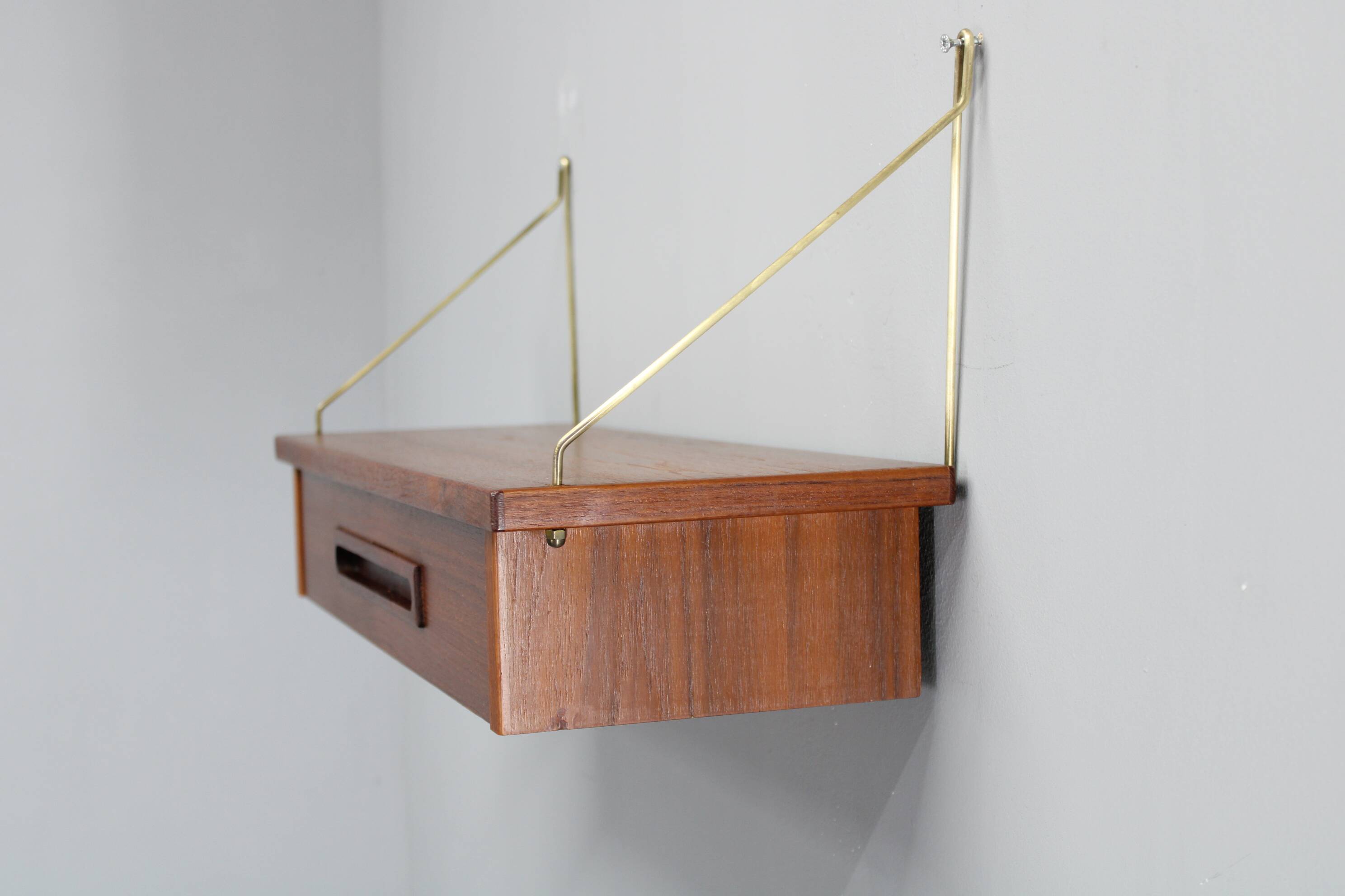 1960s teak shelf with drawer, Denmark