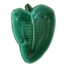 Vintage green ceramic leaf ramekin