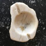 Ashtray in white marble rough stone