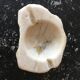 Ashtray in white marble rough stone