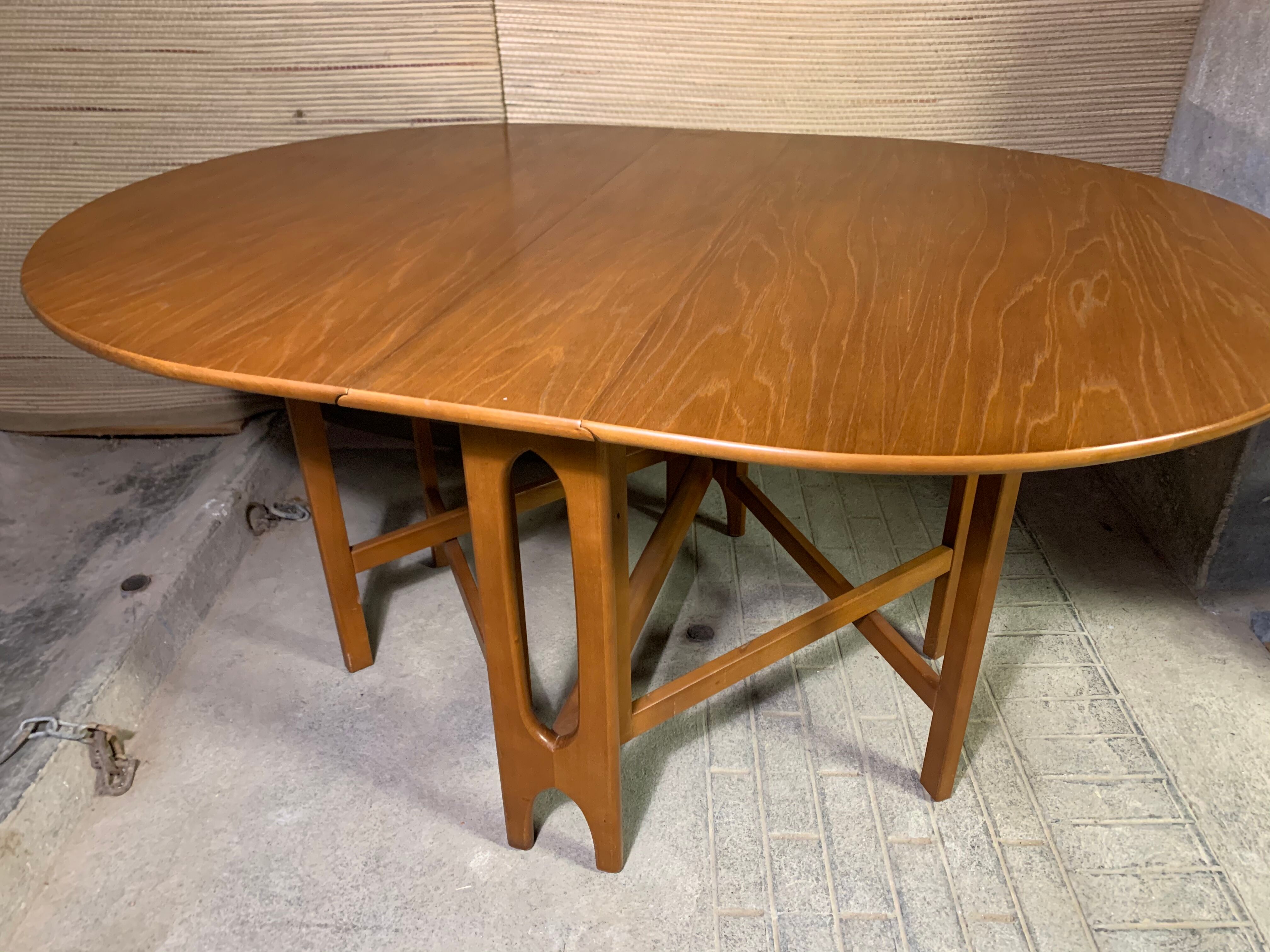 Teak flap table Scandinavian style