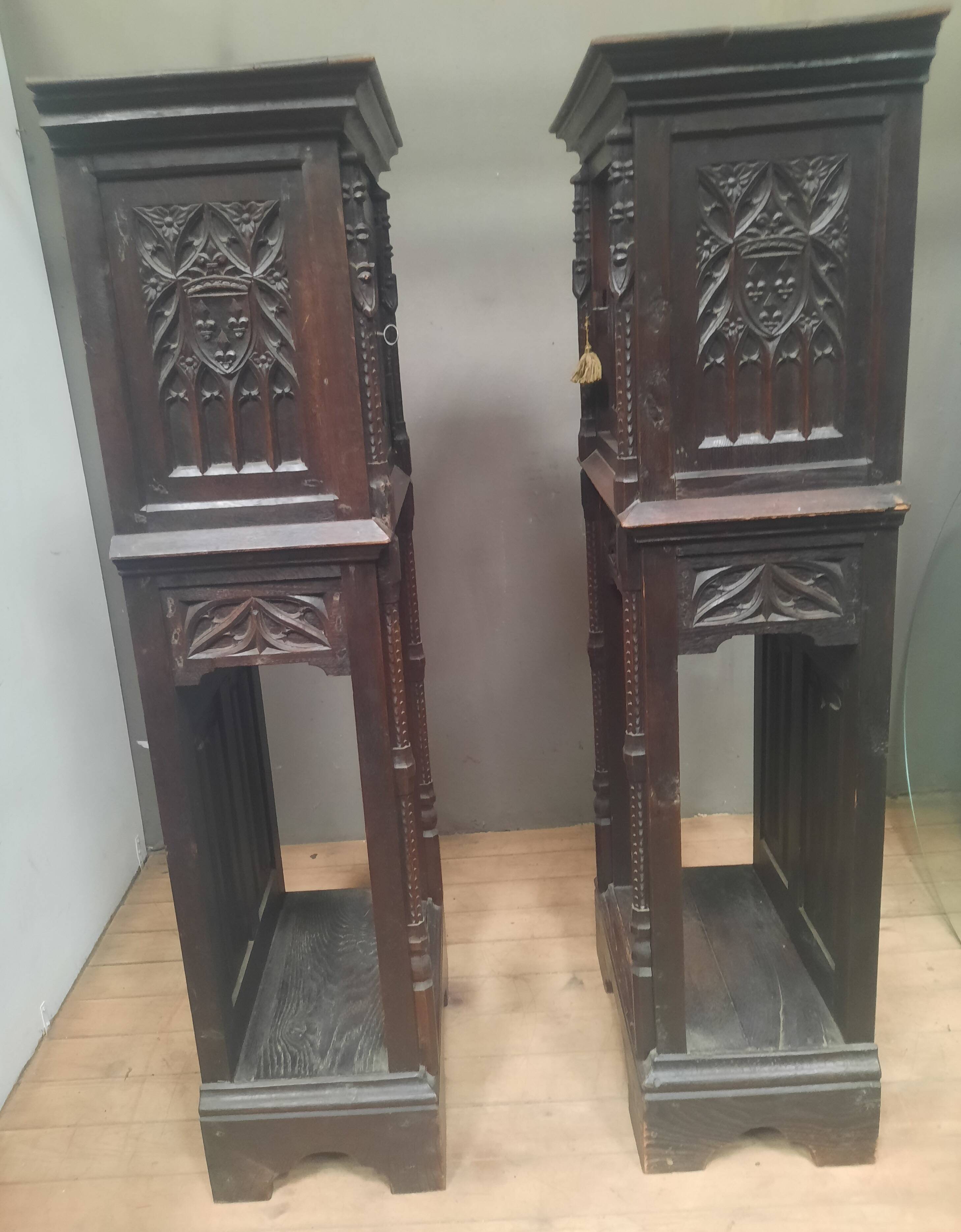 Pair of Gothic credenzas