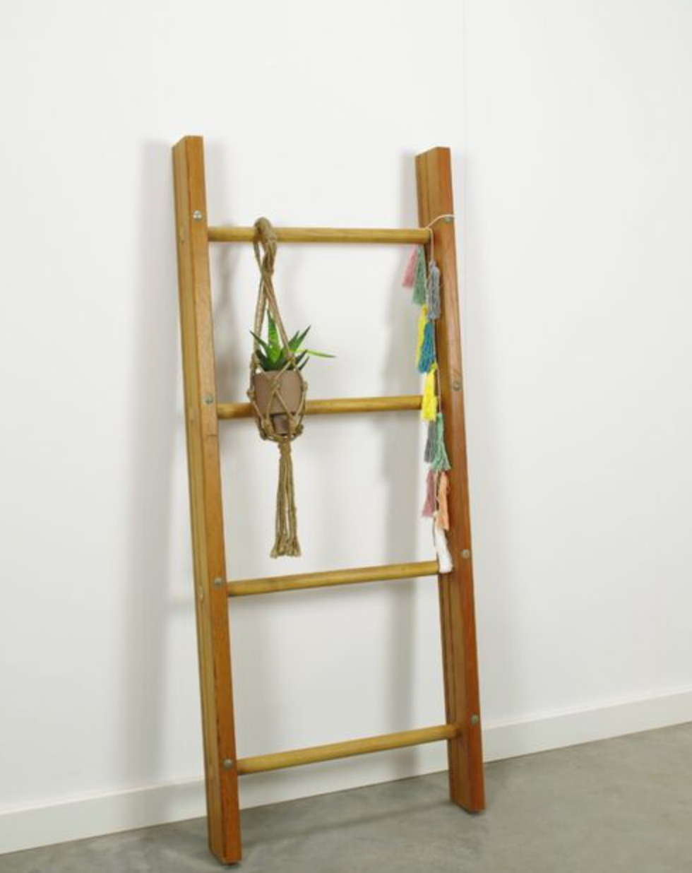 Vintage wooden decorative ladder